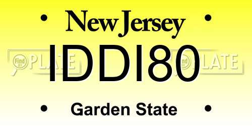 IDDI80 New Jersey License Plate
