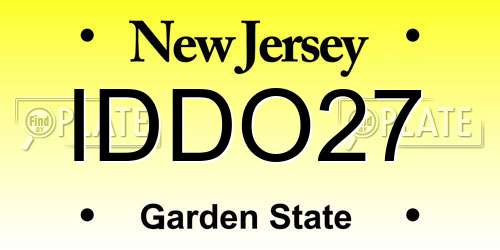 IDDO27 New Jersey License Plate