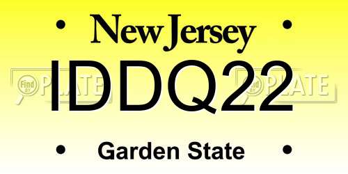 IDDQ22 New Jersey License Plate