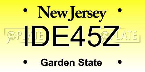 IDE45Z New Jersey License Plate