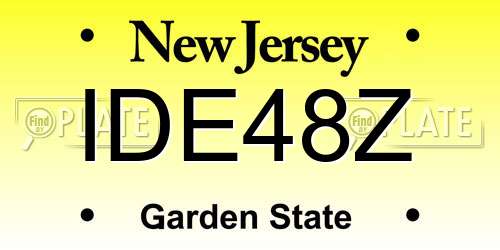 IDE48Z New Jersey License Plate