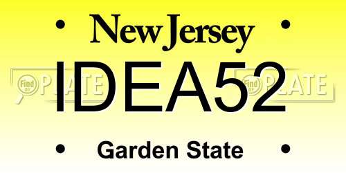 IDEA52 New Jersey License Plate