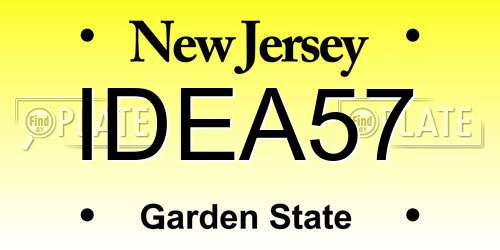 IDEA57 New Jersey License Plate
