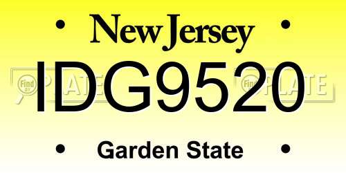 IDG9520 New Jersey License Plate