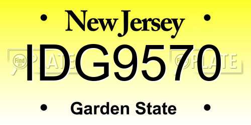IDG9570 New Jersey License Plate
