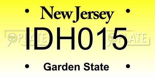 IDH015 New Jersey License Plate