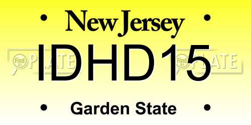 IDHD15 New Jersey License Plate