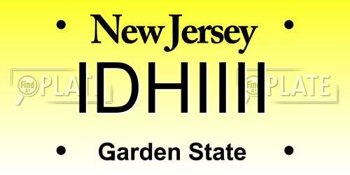 IDHIIII New Jersey License Plate