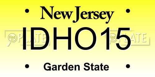 IDHO15 New Jersey License Plate
