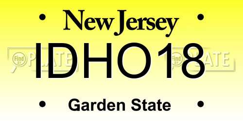 IDHO18 New Jersey License Plate