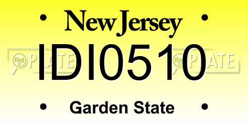 IDI0510 New Jersey License Plate