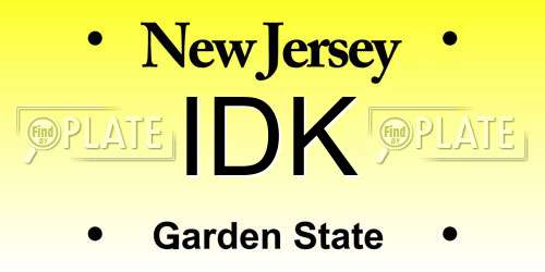 IDK New Jersey License Plate