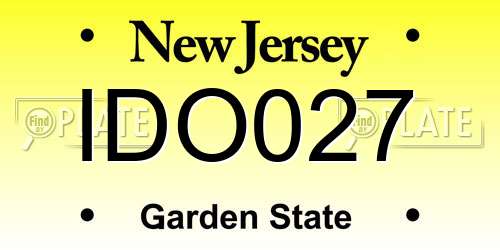IDO027 New Jersey License Plate