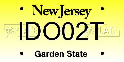 IDO02T New Jersey License Plate