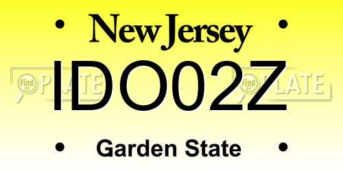 IDO02Z New Jersey License Plate