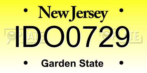 IDO0729 New Jersey License Plate