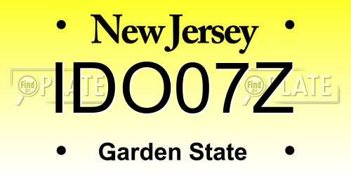 IDO07Z New Jersey License Plate