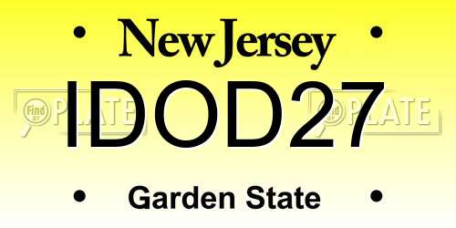 IDOD27 New Jersey License Plate