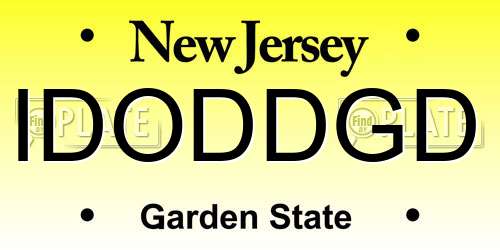 IDODDGD New Jersey License Plate