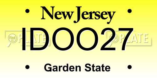 IDOO27 New Jersey License Plate