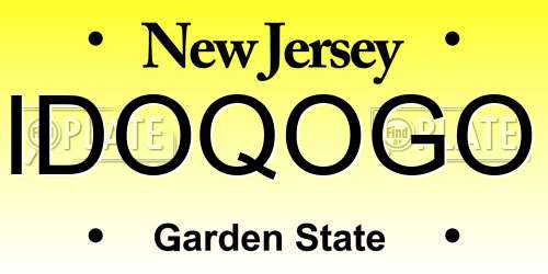 IDOQOGO New Jersey License Plate