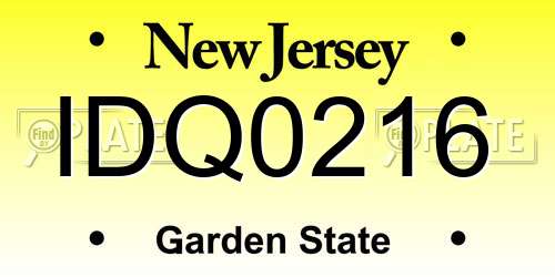 IDQ0216 New Jersey License Plate