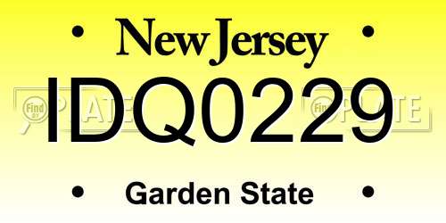 IDQ0229 New Jersey License Plate