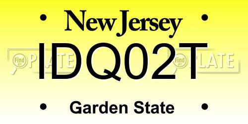 IDQ02T New Jersey License Plate