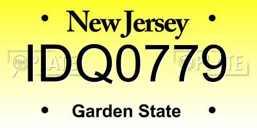 IDQ0779 New Jersey License Plate
