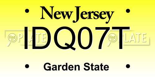 IDQ07T New Jersey License Plate