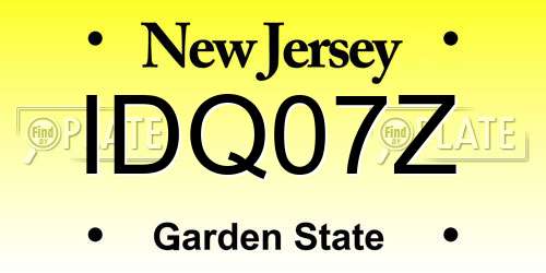 IDQ07Z New Jersey License Plate