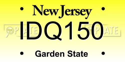 IDQ150 New Jersey License Plate