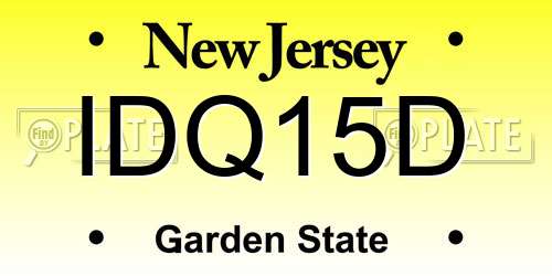 IDQ15D New Jersey License Plate