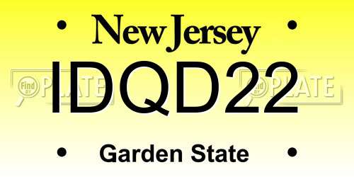 IDQD22 New Jersey License Plate