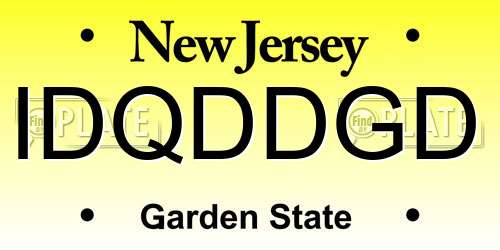 IDQDDGD New Jersey License Plate