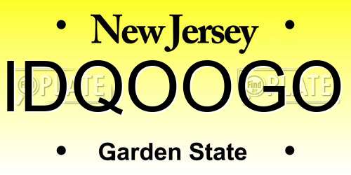 IDQOOGO New Jersey License Plate