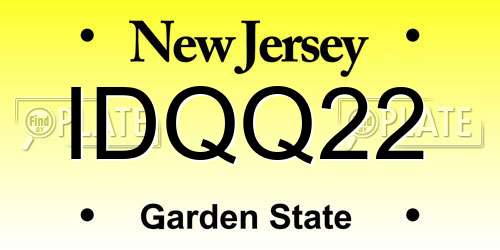 IDQQ22 New Jersey License Plate