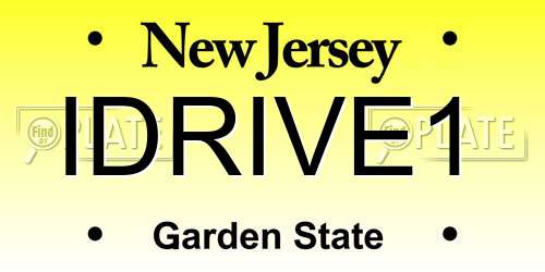 IDRIVE1 New Jersey License Plate