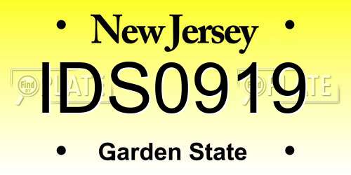 IDS0919 New Jersey License Plate