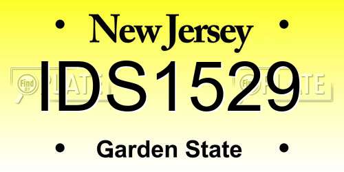 IDS1529 New Jersey License Plate