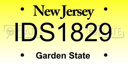 IDS1829 New Jersey License Plate