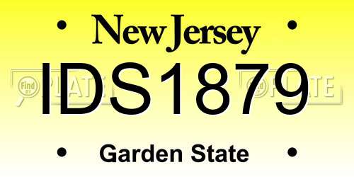 IDS1879 New Jersey License Plate