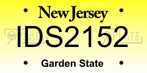 IDS2152 New Jersey License Plate