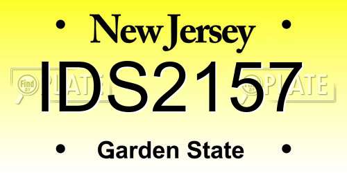 IDS2157 New Jersey License Plate