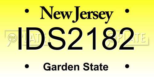IDS2182 New Jersey License Plate