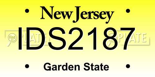 IDS2187 New Jersey License Plate