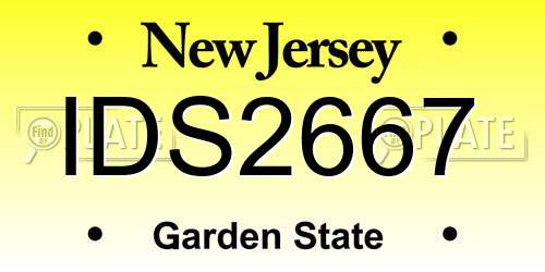 IDS2667 New Jersey License Plate