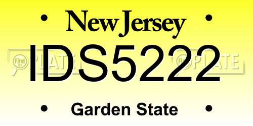 IDS5222 New Jersey License Plate