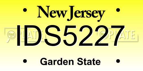IDS5227 New Jersey License Plate