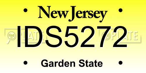 IDS5272 New Jersey License Plate